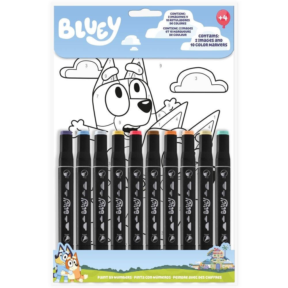 Set de Colorir - Pinta com Números:Bluey