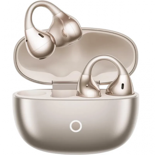 Auriculares Realme buds OpenWear Clip Dourado Redução de ruído com IA