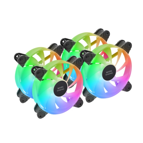 MARS GAMING MF-4A 4X 120MM FULL ARGB FRAMELESS FANS BLACK
