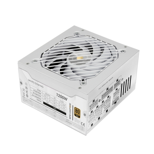 MARS GAMING MPB1200PSI 1200W FULL MODULAR ATX 3.1 PSU 80PLUS GOLD 10 YEARS WHITE