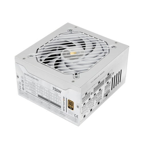 MARS GAMING MPB750PSI 750W FULL MODULAR ATX 3.1 PSU 80PLUS GOLD 10 YEARS WHITE
