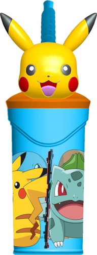 Copo 3D com Tampa e Palha 360 ML - Pokemon Distorsion