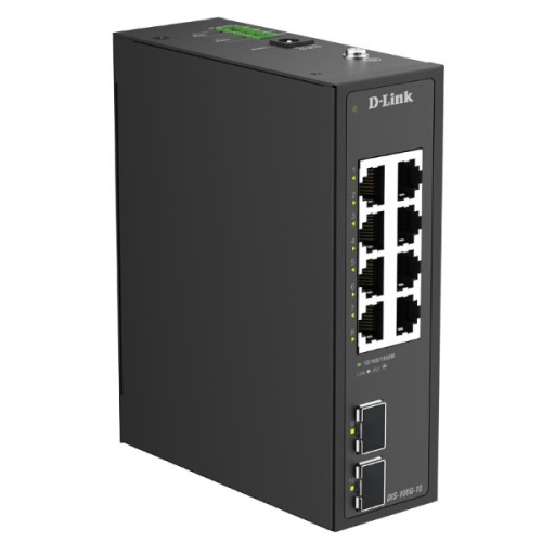 D-Link DIS-100G-10 switch de rede Não-gerido L2 Gigabit Ethernet (10/100/1000) DIN rail Preto