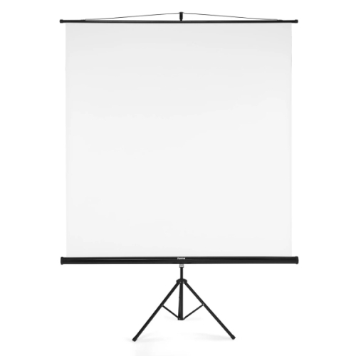 Tela de Projeção Hama com Tripé - Corpo Metálico - PVC - Proporção 1:1 - 180x180cm - Branca