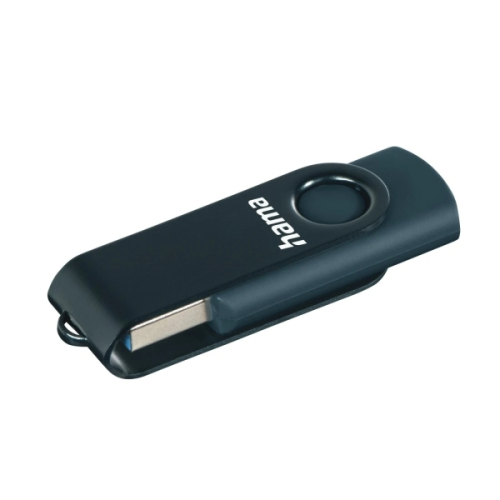 Pen drive Hama Rotate USB 3.0 - Capacidade de 256 GB - Velocidade de transferência de 90 MB/s - Tampa giratória - Corpo em metal - Azul