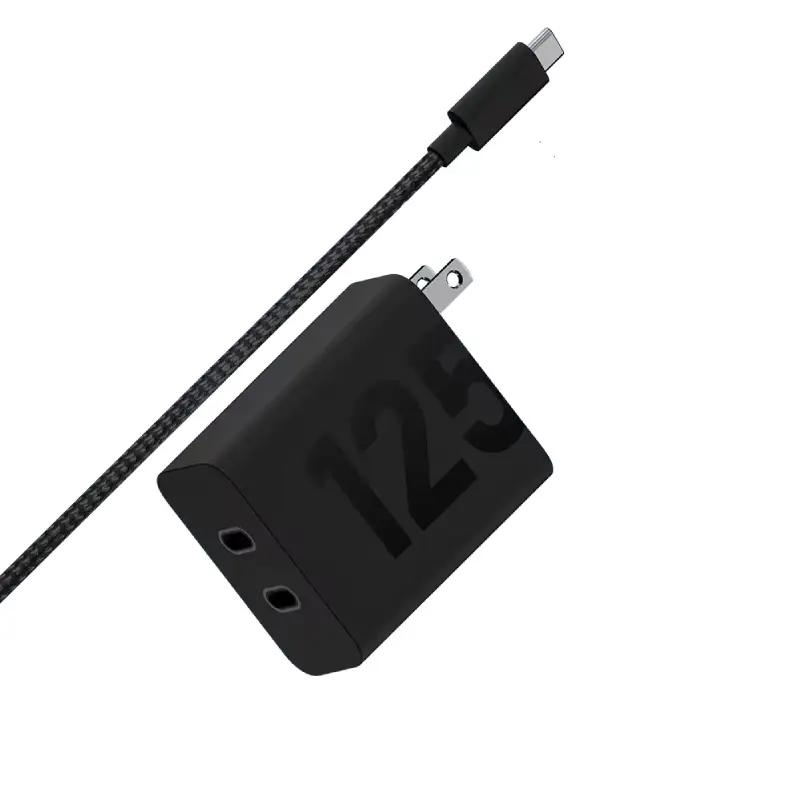 Motorola TurboPower 125W Carregamento rápido Preto - Carregador duplo USB Tipo C com cabo de 2 m