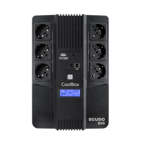 Coolbox Scudo3 SAI 800VA 480W - 6x Schukos - USB - 2x RJ45