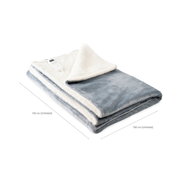 Cobertor elétrico Innovagoods Heklet - 160W - Cabo de 235cm - 130x180cm - Cinza e Branco