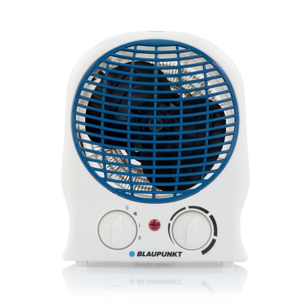 Aquecedor portátil Blaupunkt - Potência de 2000 W - Temperatura ajustável - Função de ventilador - Termostato - Branco e Azul