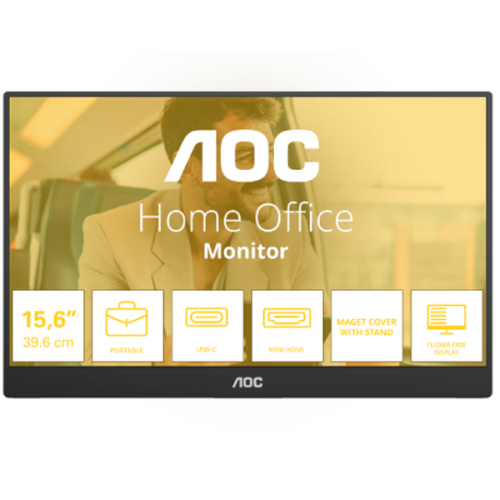 MONITOR AOC PORTÁTIL IPS 16"(15.6") FHD HDMI USB-C COLUNAS 16T20E2