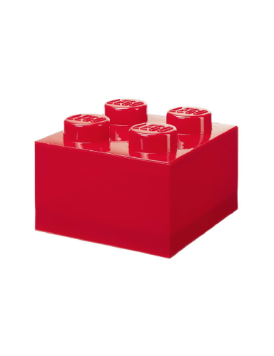 LEGO Storage Brick 4 Top Lid Translucent Vermelho