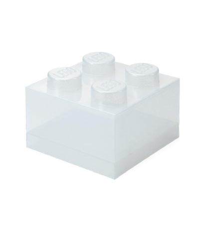 LEGO Storage Brick 4 Top Lid Glitter Translucent