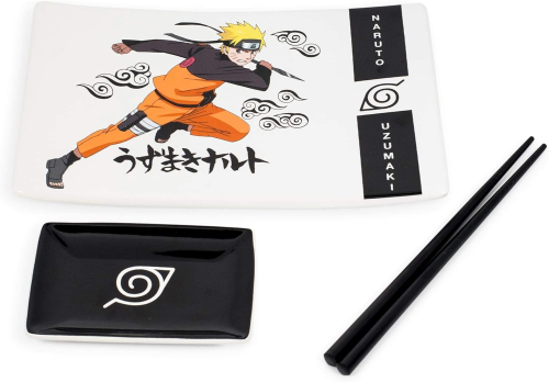 Conjunto de Sushi em Cerâmica - Naruto Uzumaki