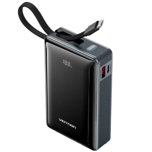 Vention Powerbank de 20000mAh - 65W - Power Delivery - USB-A - USB-C - Ecrã LED - Tecnologia PPS