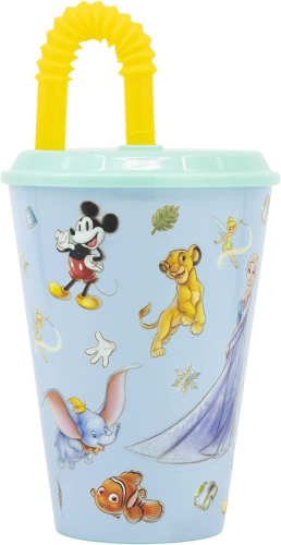 Copo 430 ML com Tampa e Palha - Disney 100