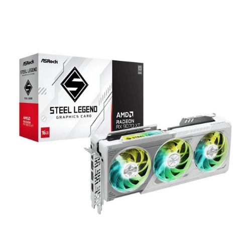 PLACA GRÁFICA ASROCK RX 9070 XT 16GB STEEL LEGEND ARGB LED