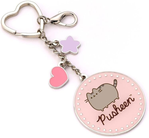 Porta Chaves - Pusheen:Nome Rosa com Mini Charms