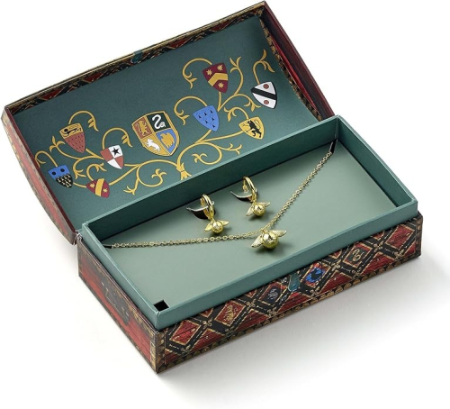Caixa Presente com Colar e Brincos - Harry Potter:Quidditch Golden Snitch