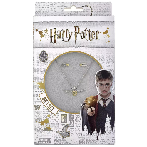Conjunto Colar e Brincos Stud - Harry Potter:Golden Snitch