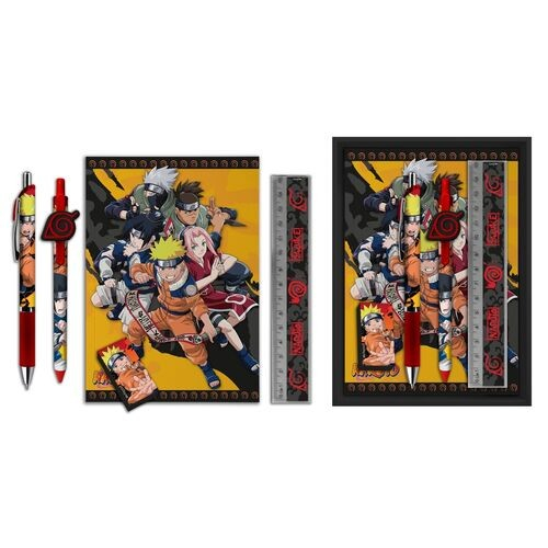 Caixa com Material Escolar - Naruto 5 Peças