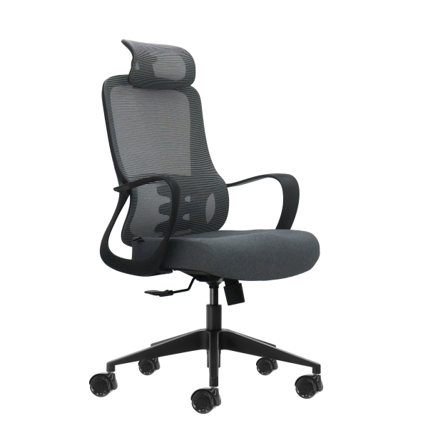 Cadeira de Escritório Ergonómica Oqonos Cherg 005 Cinza com estrutura Preta