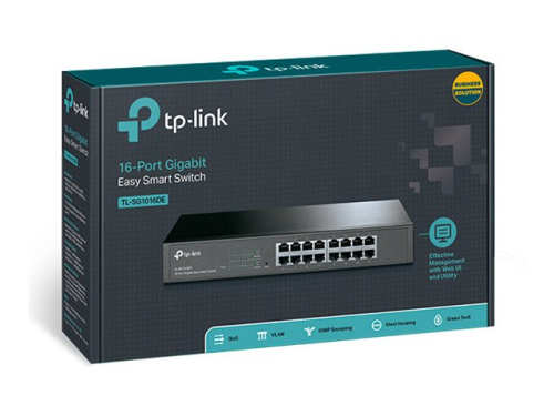 TP-LINK TL-SG1016DE Easy Smart Gigabit Switch 16x10/100/1000Mbps MTU/Port/Tag-based VLAN