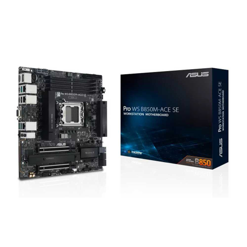 ASUS Pro WS B850M-ACE SE AM5 AMD Micro-ATX motherboard 4xDDR5 PCIe 5.0 2xM.2 1xHDMI 2xDisplayPort 1xVGA 4xSATA