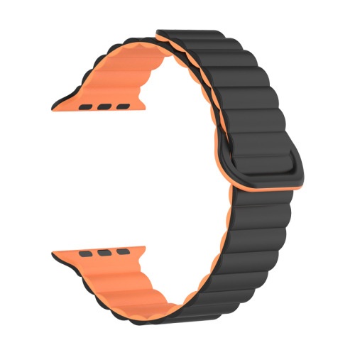 Bracelete Silicone Inmove Apple Watch Magnetic 38/40/41/42mm Preto/Laranja