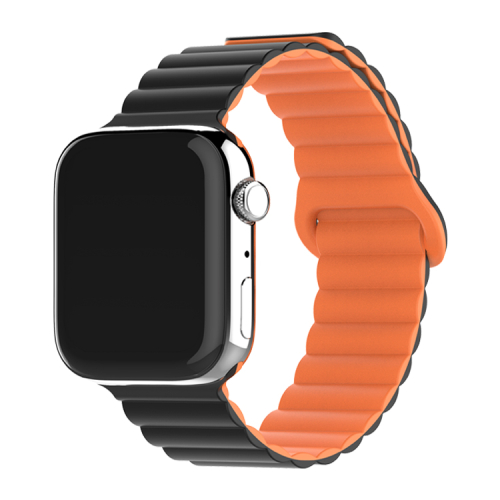 Bracelete Silicone Inmove Apple Watch Magnetic 38/40/41/42mm Preto/Laranja