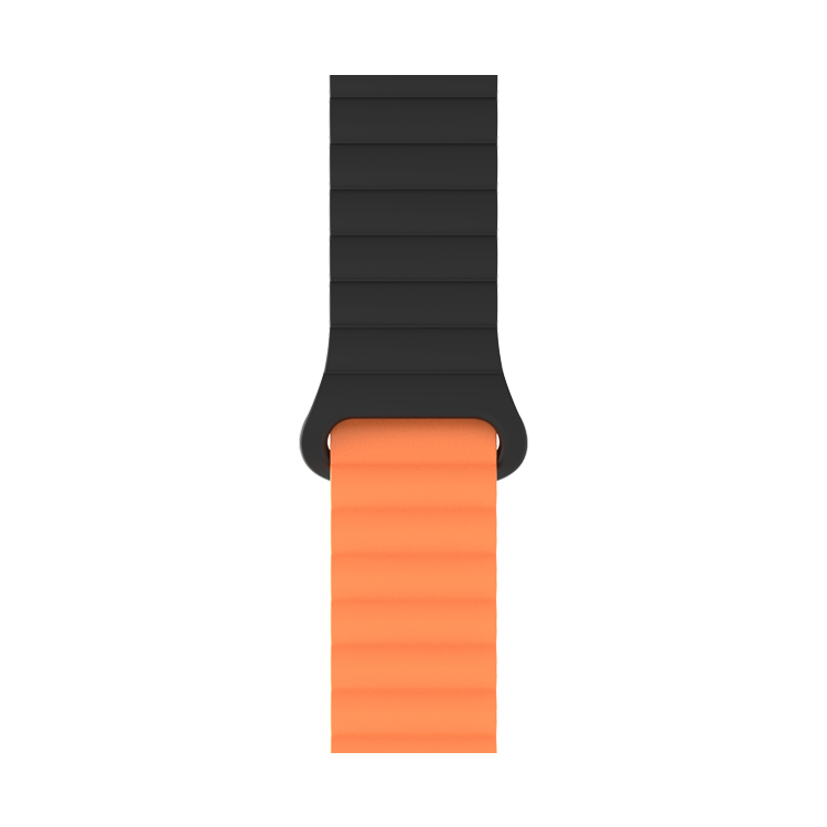 Bracelete Silicone Inmove Apple Watch Magnetic 44/45/46/49mm Preto/Laranja