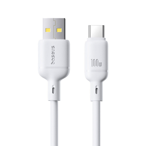 Cabo Baseus Silky Fast Charging Data Cable Usb-A To Usb-C 3A 1M Moon White
