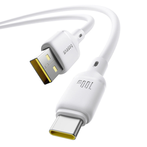 Cabo Baseus Silky Fast Charging Data Cable Usb-A To Usb-C 3A 1M Moon White