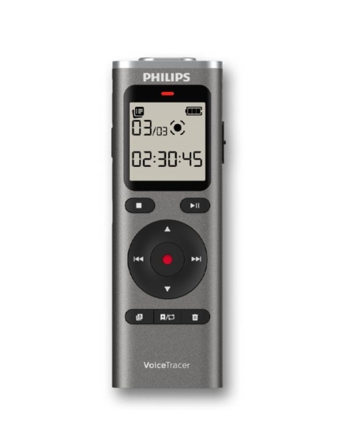 Gravador de Voz Digital Philips VoiceTracer DVT1170 - 8GB - Ecrã LCD de 1,29"