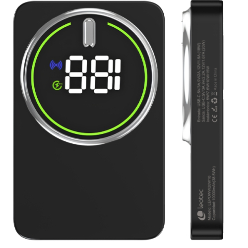 Leotec Powerbank 10.000 mAh - PD 20W - Qi 15W - Preto