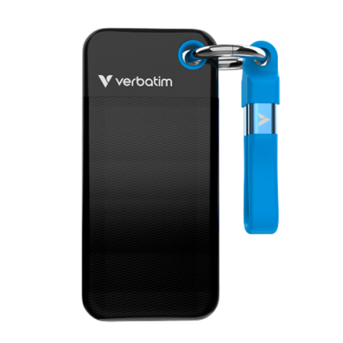 VERBATIM SSD EXTERNO POCKET 128GB USB-C BLACK/ BLUE