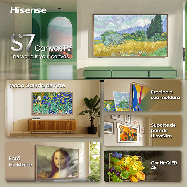HISENSE Serie S7S 65INCH QLED Canvas USB HDMI WIFI BT