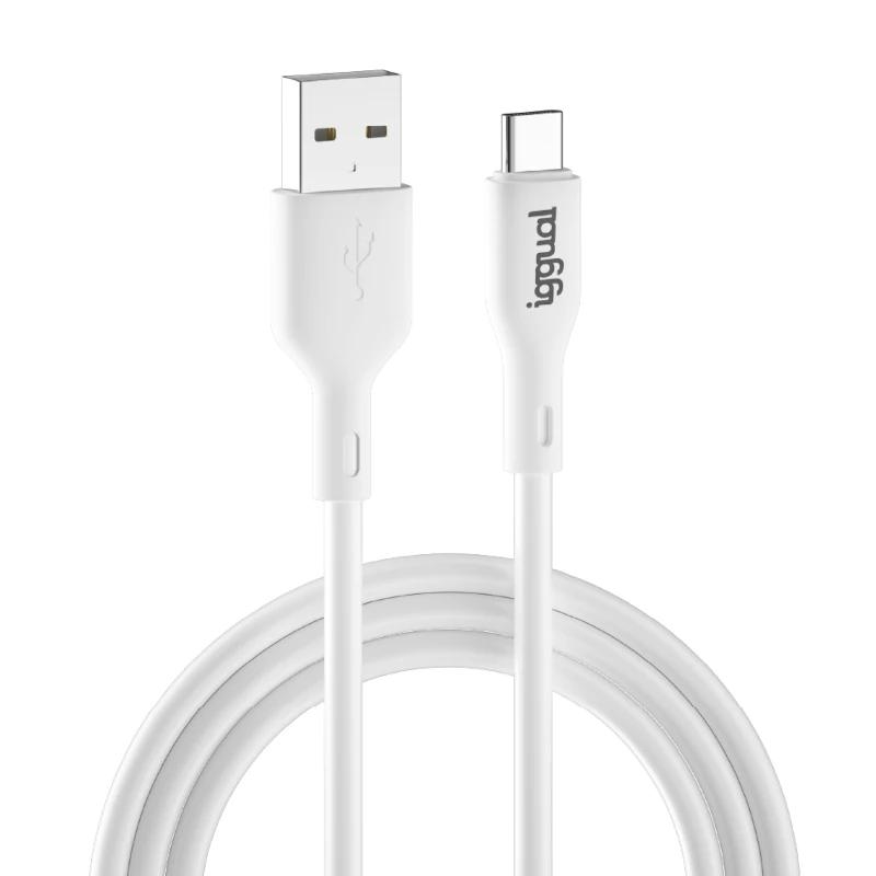 iggual Cabo USB-A/USB-C 100 cm Branco