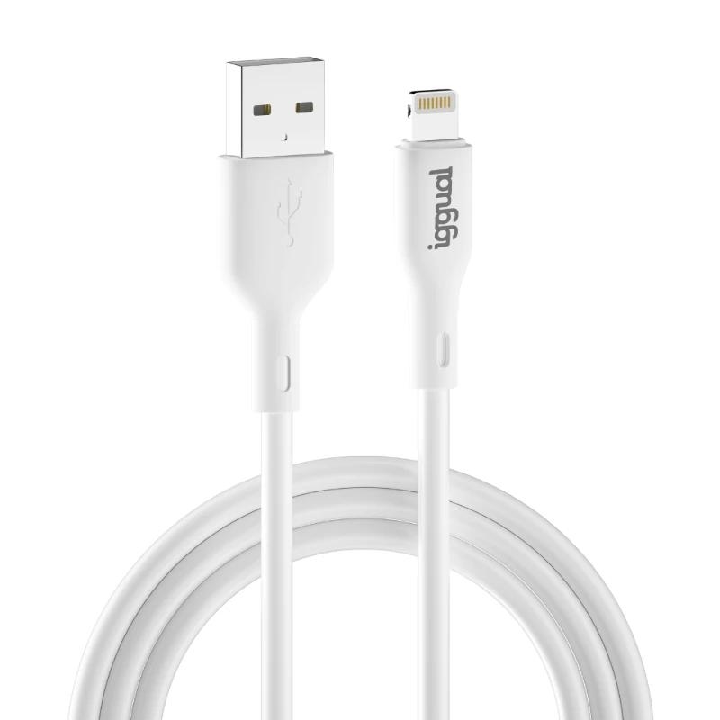 iggual Cabo USB-A/Lightning 100 cm Branco