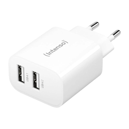 Intenso | Carregador parede W24AA|2xUSB-A|Branco