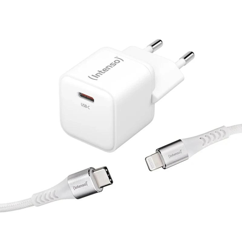 Intenso | KIT Carregador GaN W30C + Cabo Lightning