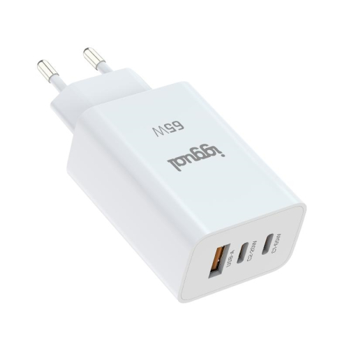 iggual Carregador triple USB-A + 2 x tipo C GaN 65W