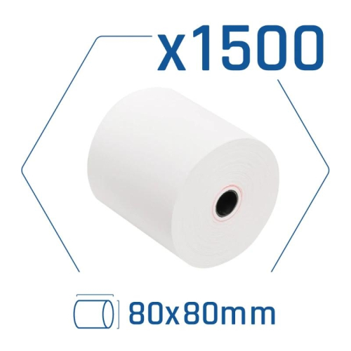Pack 1500 rolos papel térmico sem BPA 80x80mm
