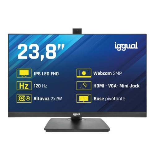 MONITOR IGGUAL 24"120Hz 1ms HDMI VGA MM AA webcam