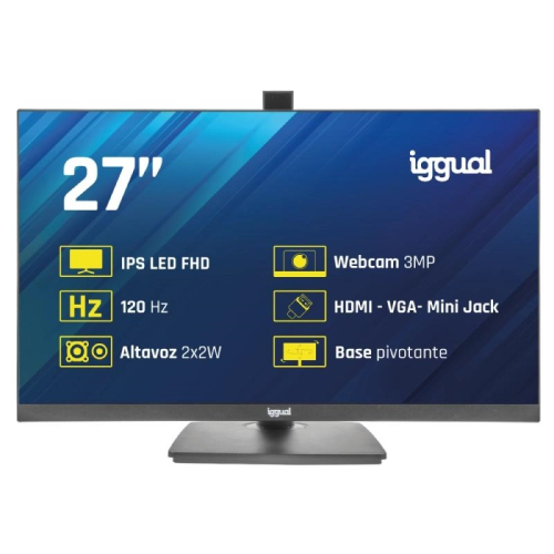 MONITOR IGGUAL 27"120Hz 1ms HDMI VGA MM AA webcam