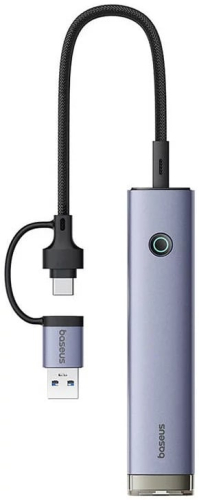 Hub Usb Baseus Ultrajoy Series 4-Port Hub Air Space Grey Usb-A&Type-C To Usb 3.0*3+Rj45*1+Type-C5V