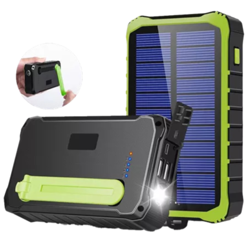 POWEBANK DENVER SOLAR DE 10000MAH COM MANIVELA MANUAL