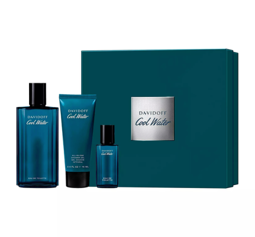 Davidoff Cool Water Man Eau de Toilette 125ml + Gel de Banho 75ml + Mini Eau de Toilette 15ml Coffret