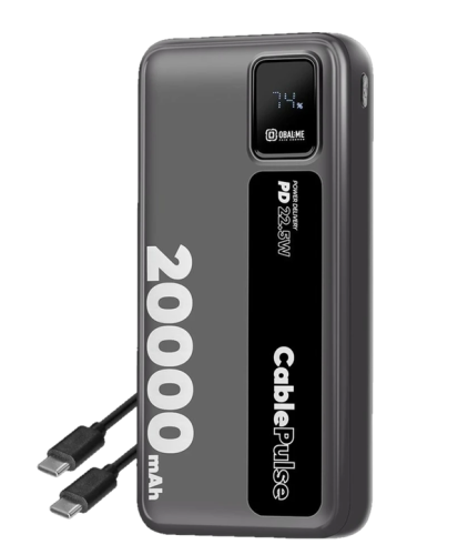 OBAL:ME CablePulse Powerbank 20000mAh 22,5W Preto
