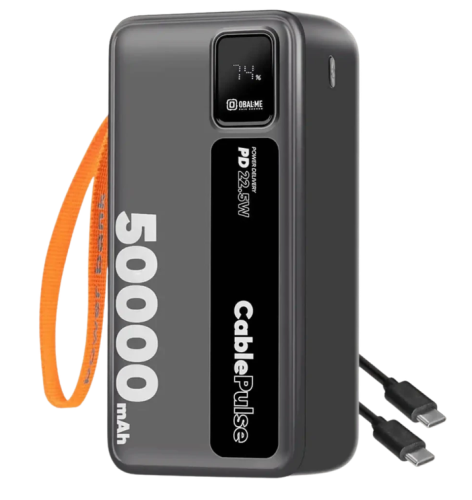 OBAL:ME CablePulse Powerbank 50000mAh 22,5W Preto