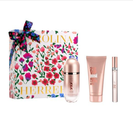 Carolina Herrera 212 Vip Rose Eau De Parfum 80ml Loción Corporal 100ml Eau De Parfum 10ml